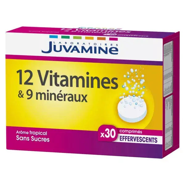 12 Vitamines + 9 Minéraux Effervescents - Juvamine