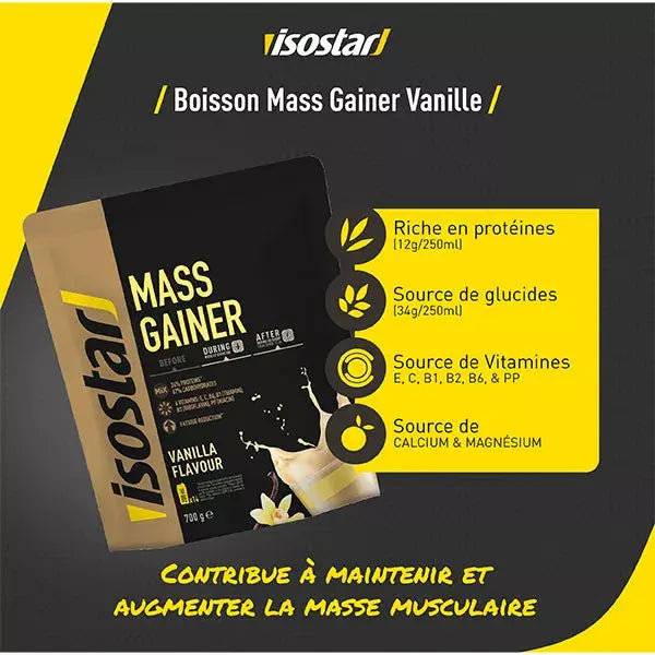 Mass Gainer Poudre Protéiné Vanille 700g - Isostar