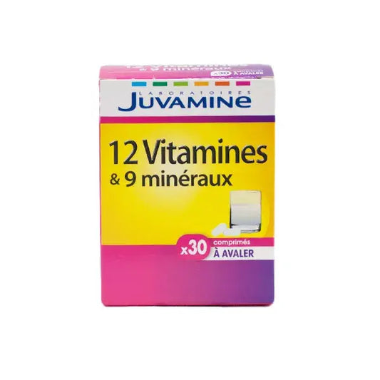 12 Vitamines + 9 Minéraux à Avaler - Juvamine