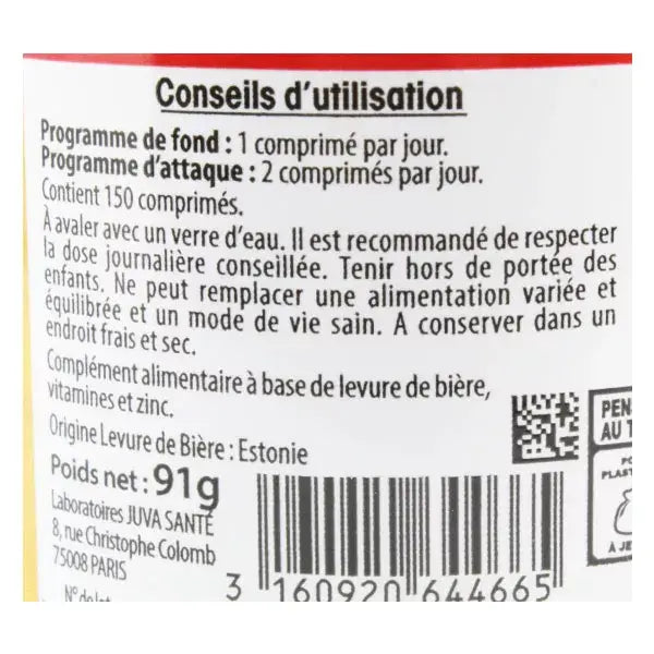 Beauté Vitalité Levure de Bière 150 - Juvamine