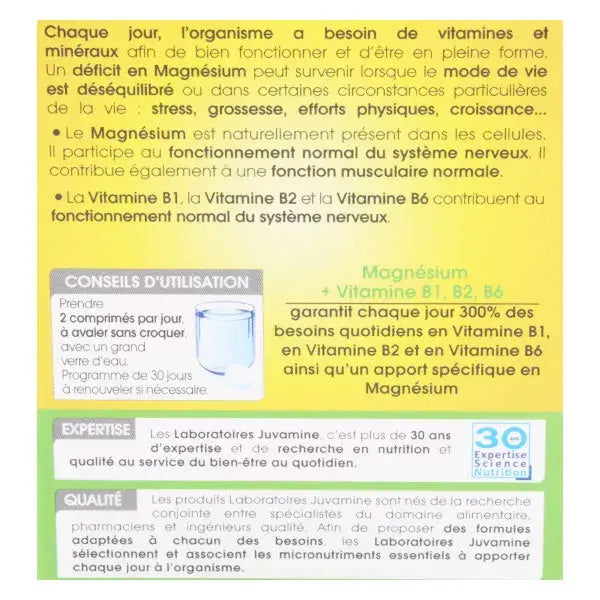 Magnésium & Vitamine B1, B2, B6 - Juvamine