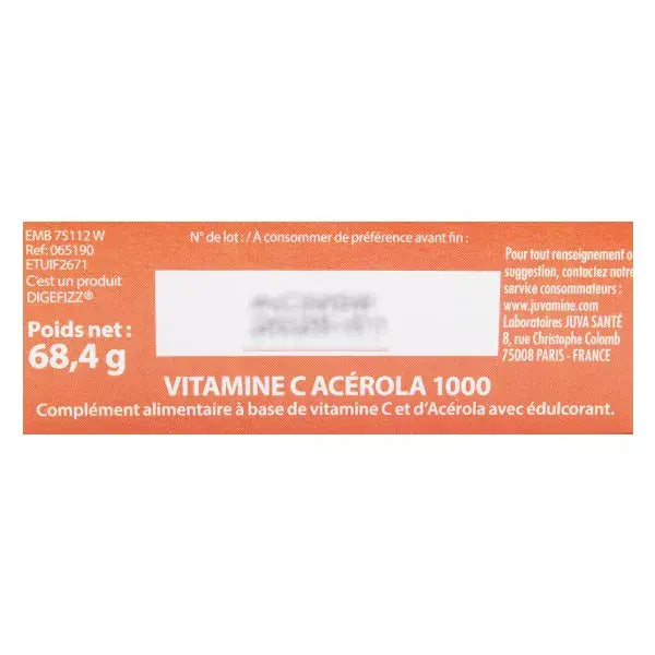 Vitamine C Acérola 1000 à Croquer - Juvamine